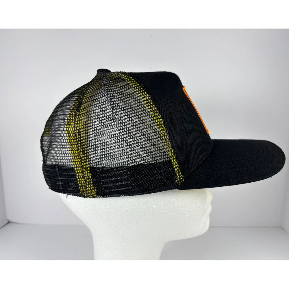 Looney Tunes Yosemite Sam Trucker Hat Black Yellow Mesh Snapback Cap